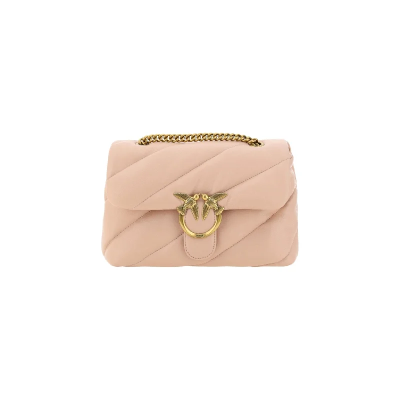 Bags With Discounts PINKO Elegant Light Pink Quilted Shoulder Bag