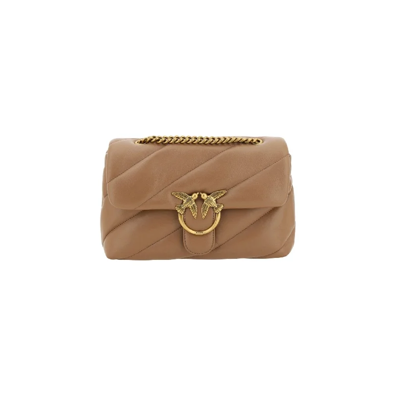 Trendy Bags For Women And Men In 2025 PINKO Elegant Quilted Calf Leather Shoulder Bag