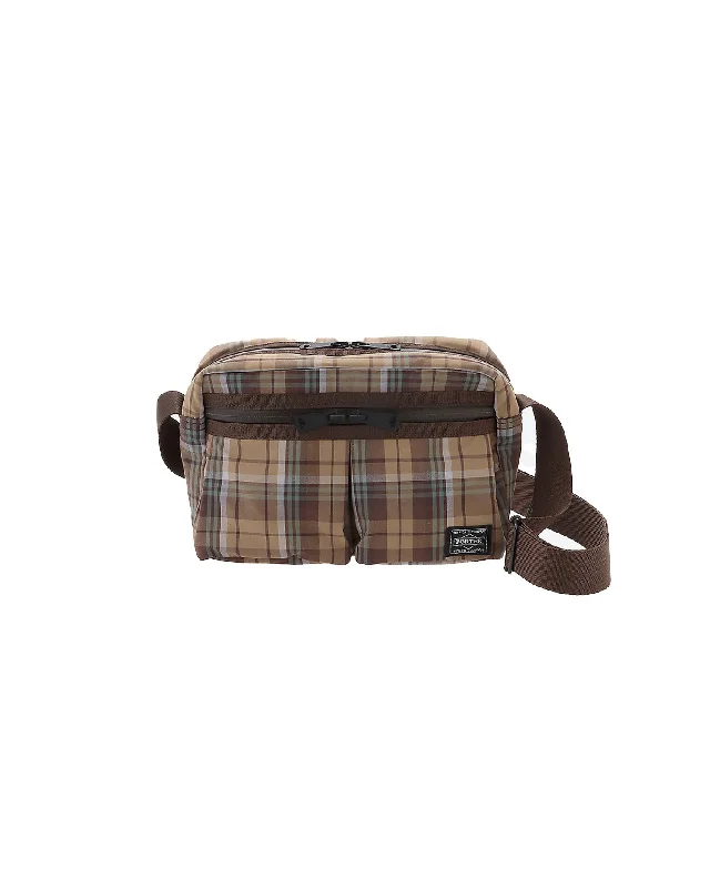 Lightweight And Functional Bags For Travel And Work Porter Check Shoulder Bag - Brown