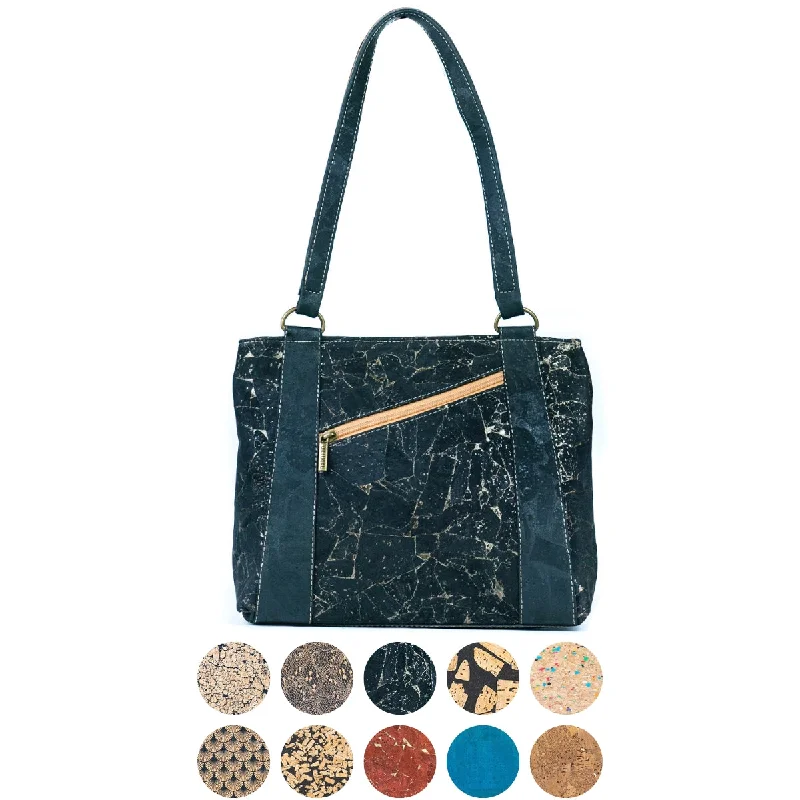 Trendy Festival Bags With Limited-Time Offers Cork Shoulder Bag with Double Zipper Pockets BAGP-285