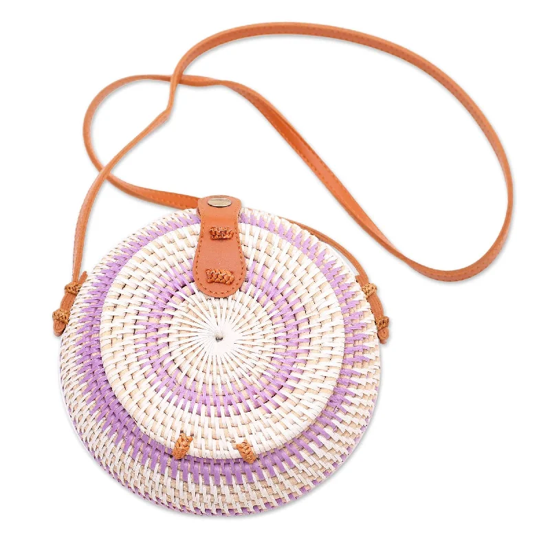 Edgy Bags For Bold And Daring Fashionistas Stylish Purple and White Round Woven Shoulder Bag - Purple Target