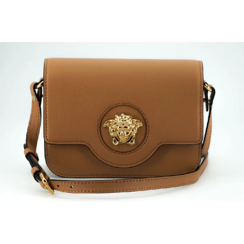 Flash Sale On Premium Bags Versace Elegant Calf Leather Shoulder Bag in Brown