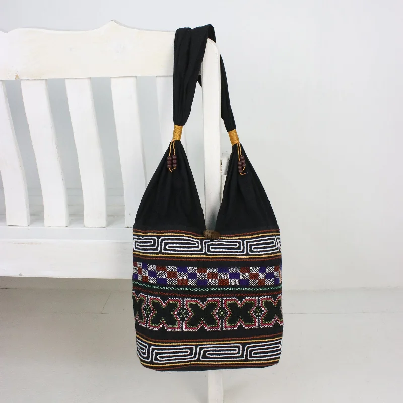 Uxury Designer Handbag Brands X-Motif Cotton Blend Shoulder Bag from Thailand - Beautiful Hillside