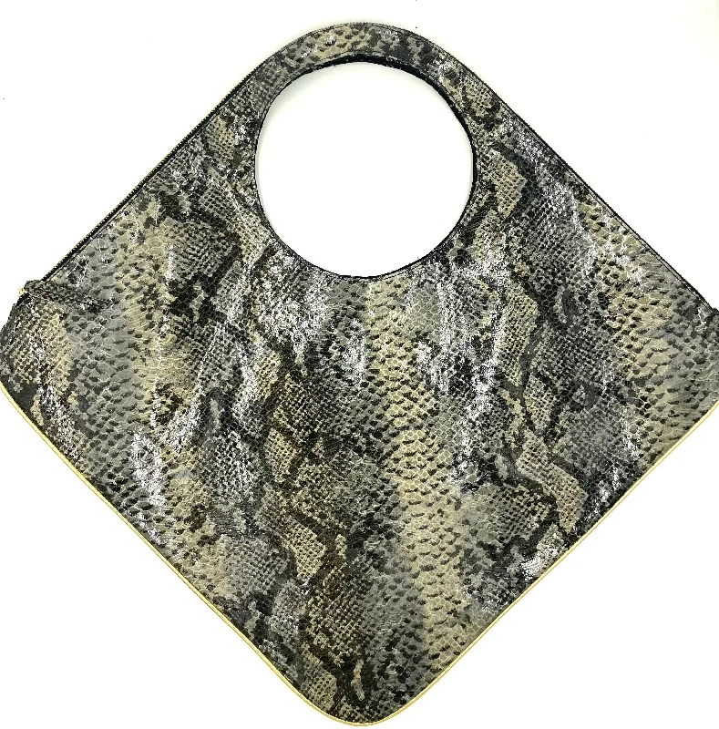 Diamond Shoulder Bag in Python Black Beige and Grey