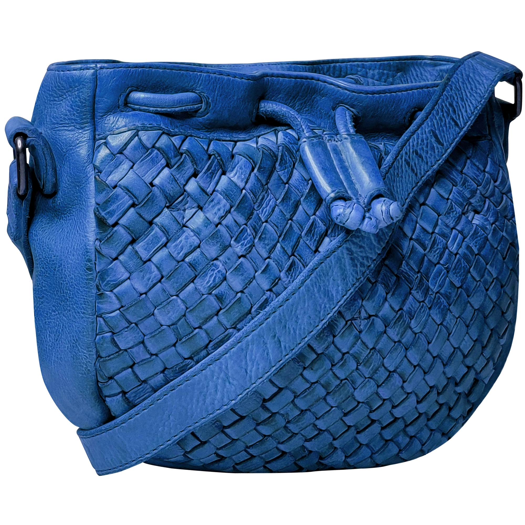 Leather Shoulder Bag for Women, Blue