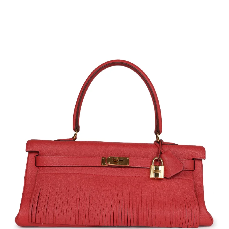 Bags With Seasonal Sales Pre-owned Hermes Fringe Shoulder Kelly 42 JPG Bougainvillea Clemence Gold Hardware