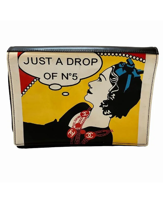 Patent Leather Clutch Bag with Enamel Detailing