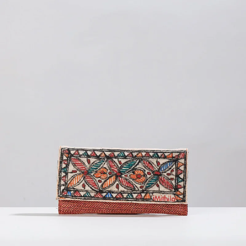 Multicolor - Madhubani Handpainted Jute Cotton Clutch