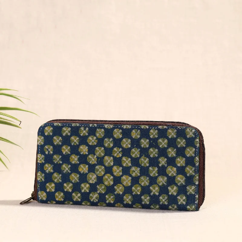 Blue - Handcrafted Block Printed Fabric Clutch Wallet