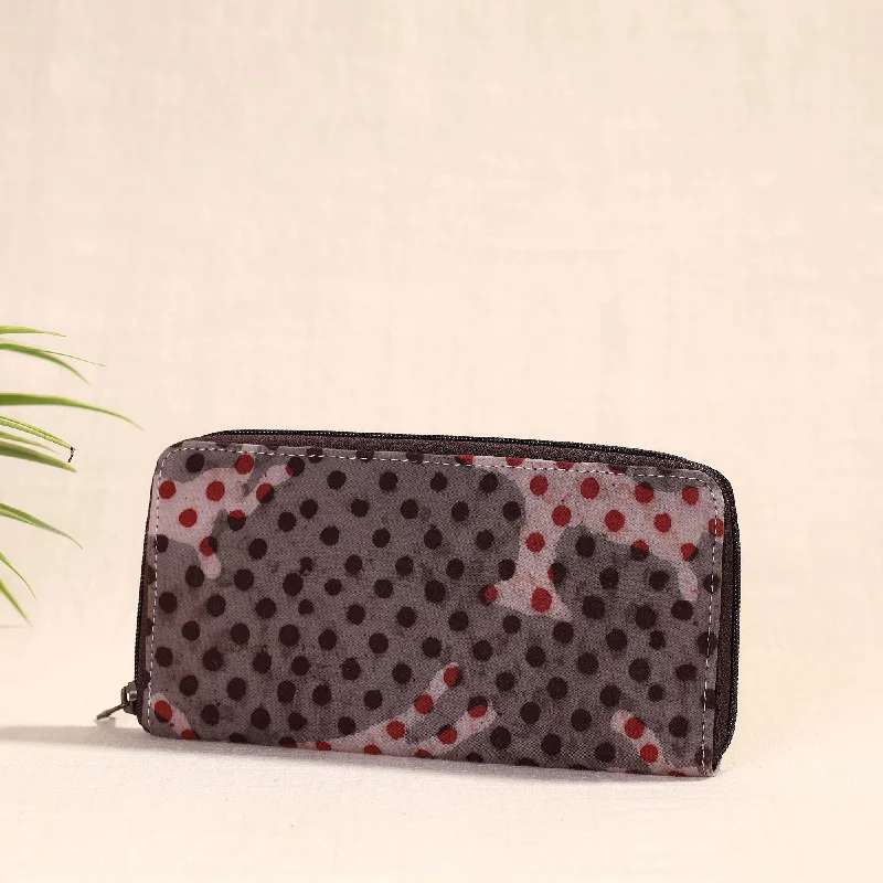 Grey - Handcrafted Block Printed Fabric Clutch Wallet