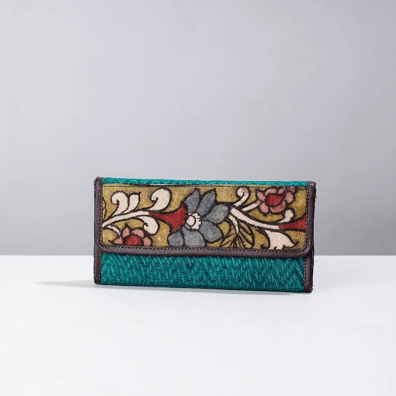 Green - Handpainted Kalamkari Natural Dyed Cotton Clutch