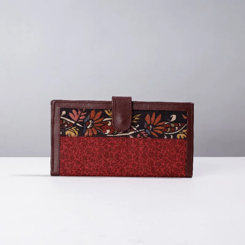 Red - Handpainted Kalamkari Natural Dyed Cotton Clutch