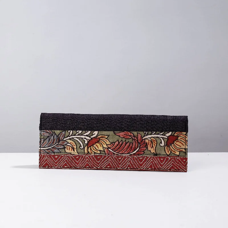 Multicolor - Handpainted Kalamkari Natural Dyed Ghicha Silk Clutch