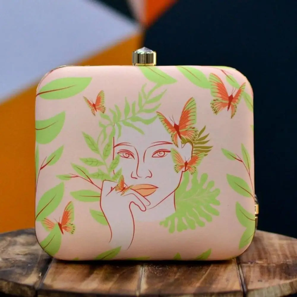 Bags For Personalized Gifts Adorable Printed Satin Box Clutches For Women