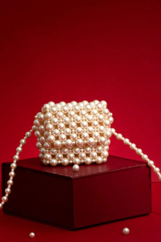 Stylish Bag For Women Alba Off-white Pearl  Belt bag