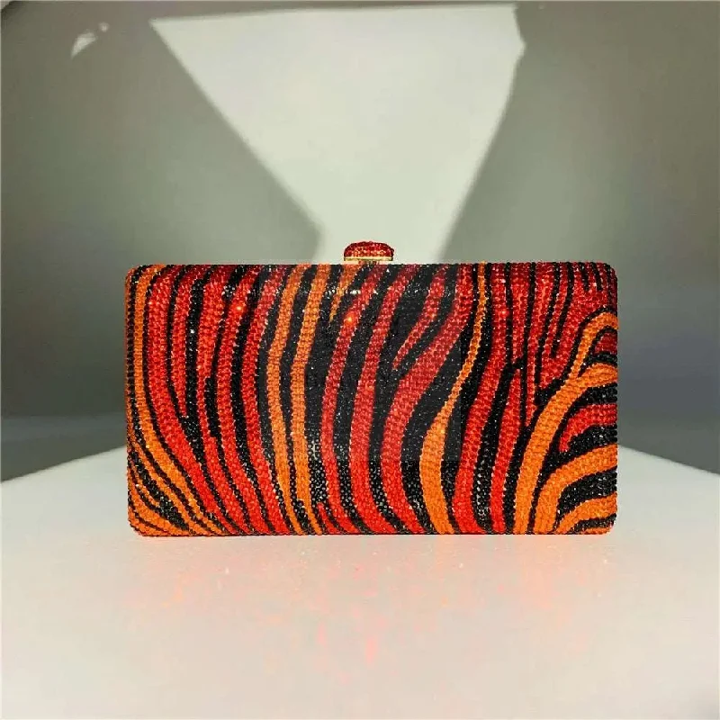 Animal Print Crystal Clutch