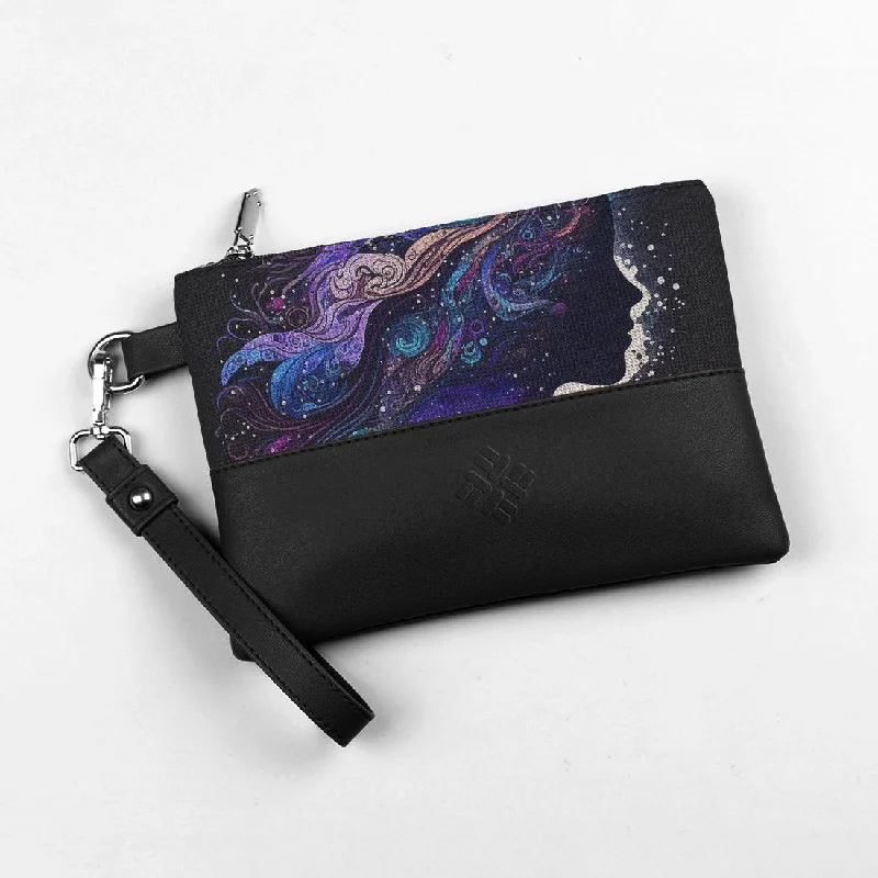 Black Toiletry Pouch Galaxy Girl