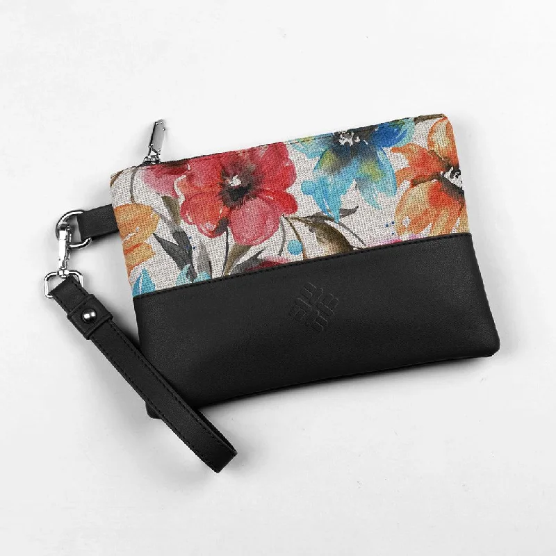 Black Toiletry Pouch Red Rose