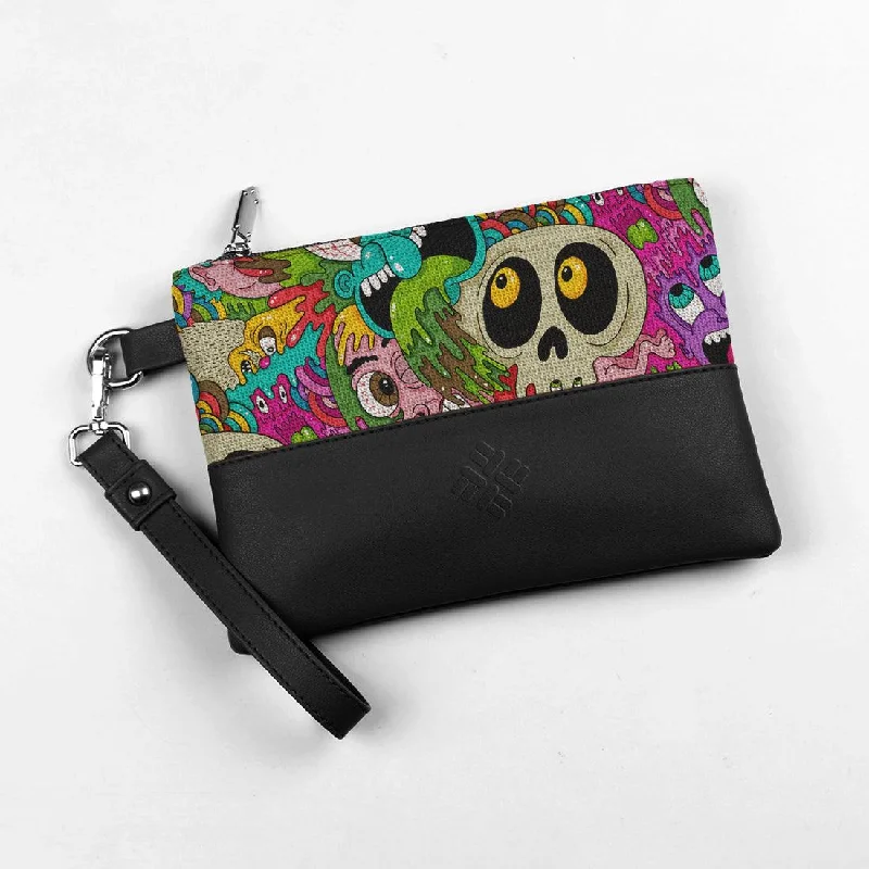 Black Toiletry Pouch Sick Pattern