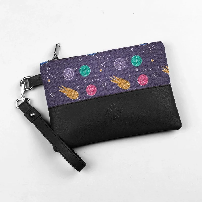 Black Toiletry Pouch Space Art