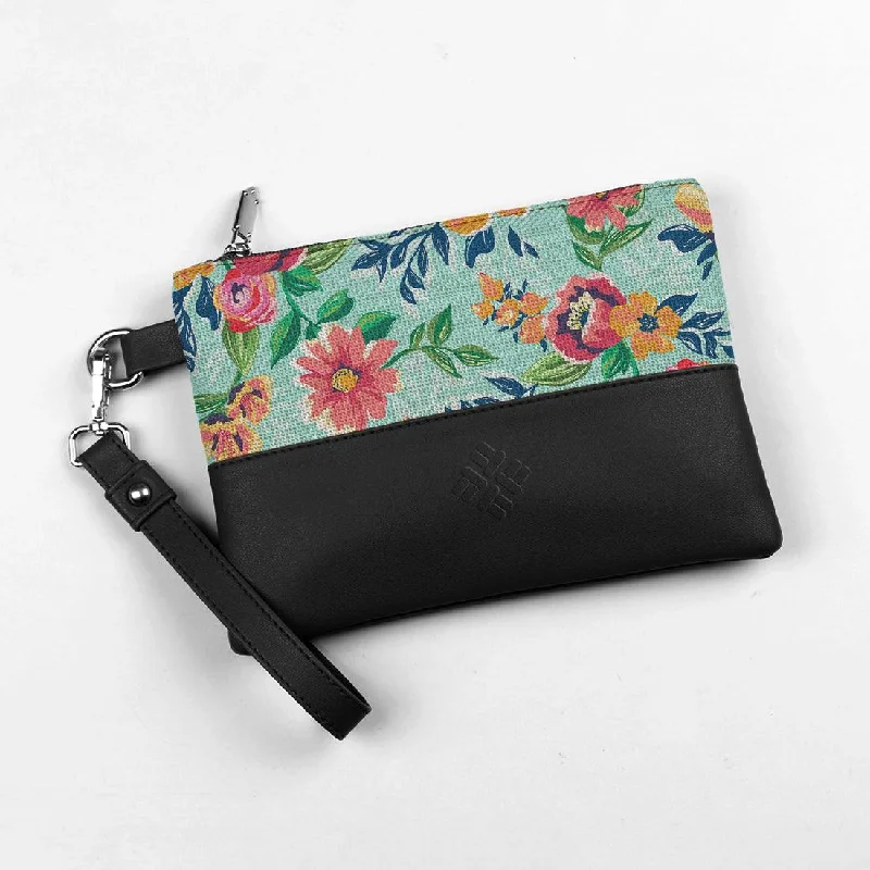 Black Toiletry Pouch Summer Flowers