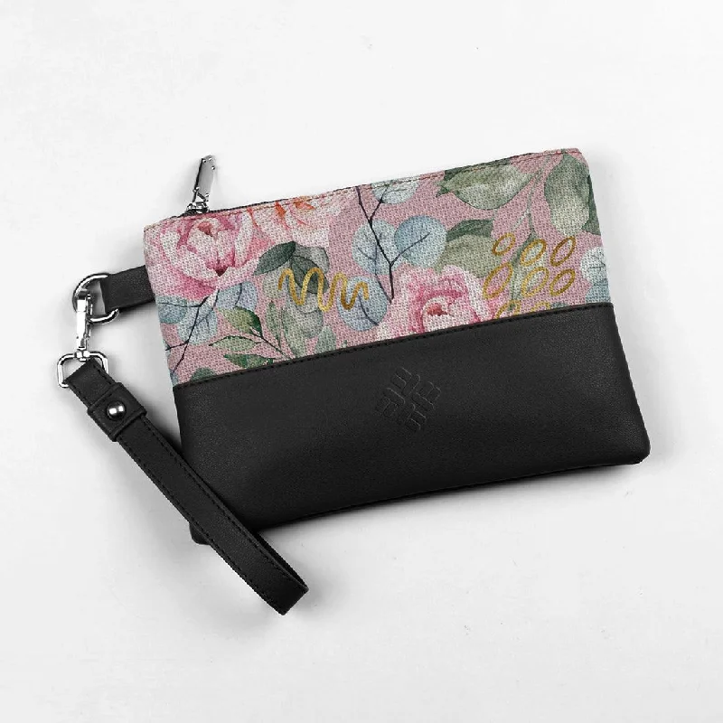 Black Toiletry Pouch Watercolor gentle