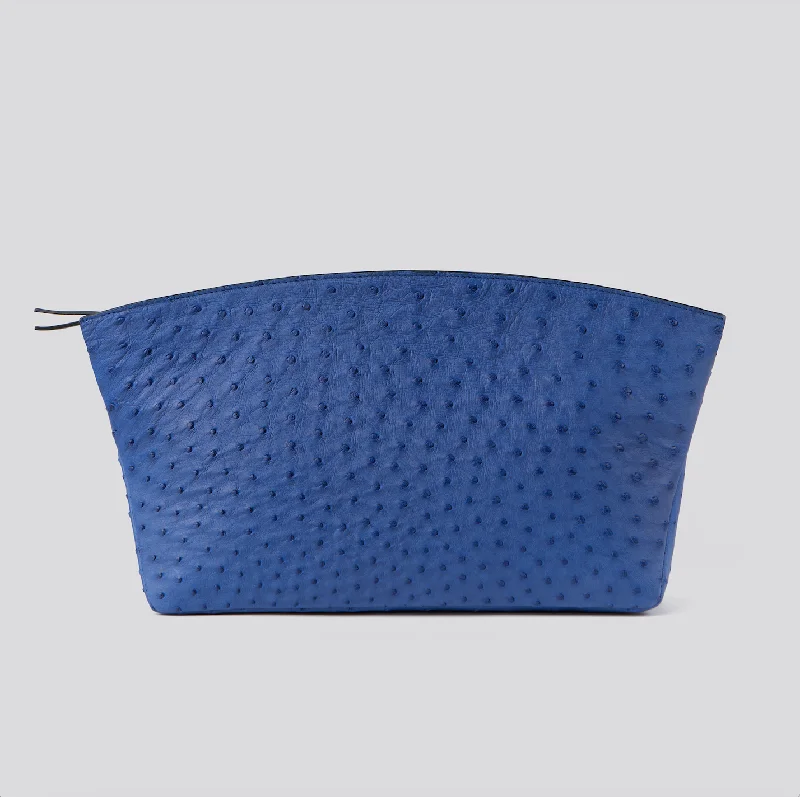 BLAKE LARGE BLUE OSTRICH CLUTCH