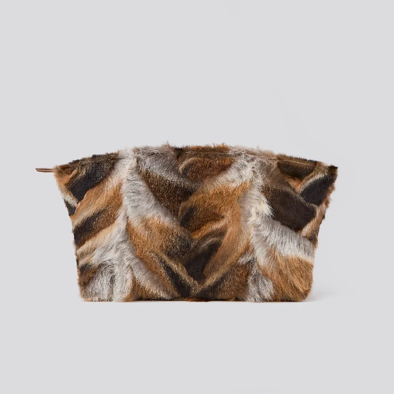 BLAKE LARGE TRI COLORED FOX CLUTCH