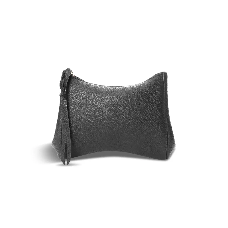 Bag Deals Camila Clutch in Black Buffalo Cowhide
