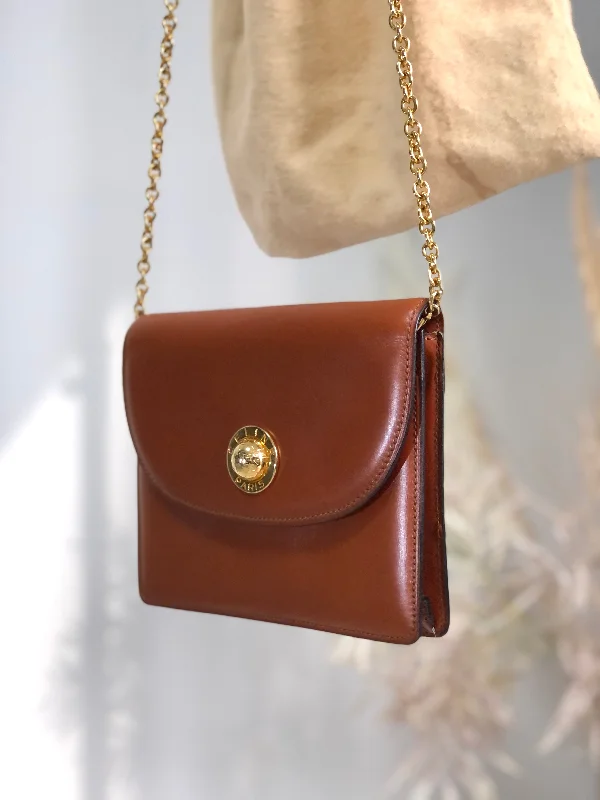 Sleek And Seasonal Sale Bags CELINE Starball Chain Small Shoulderbag Camel Vintage Old Celine t6xd2w