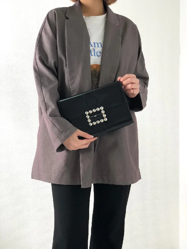 Halloween-Themed CELINE Starball Leather Clutch bag Black Vintage wcds3e
