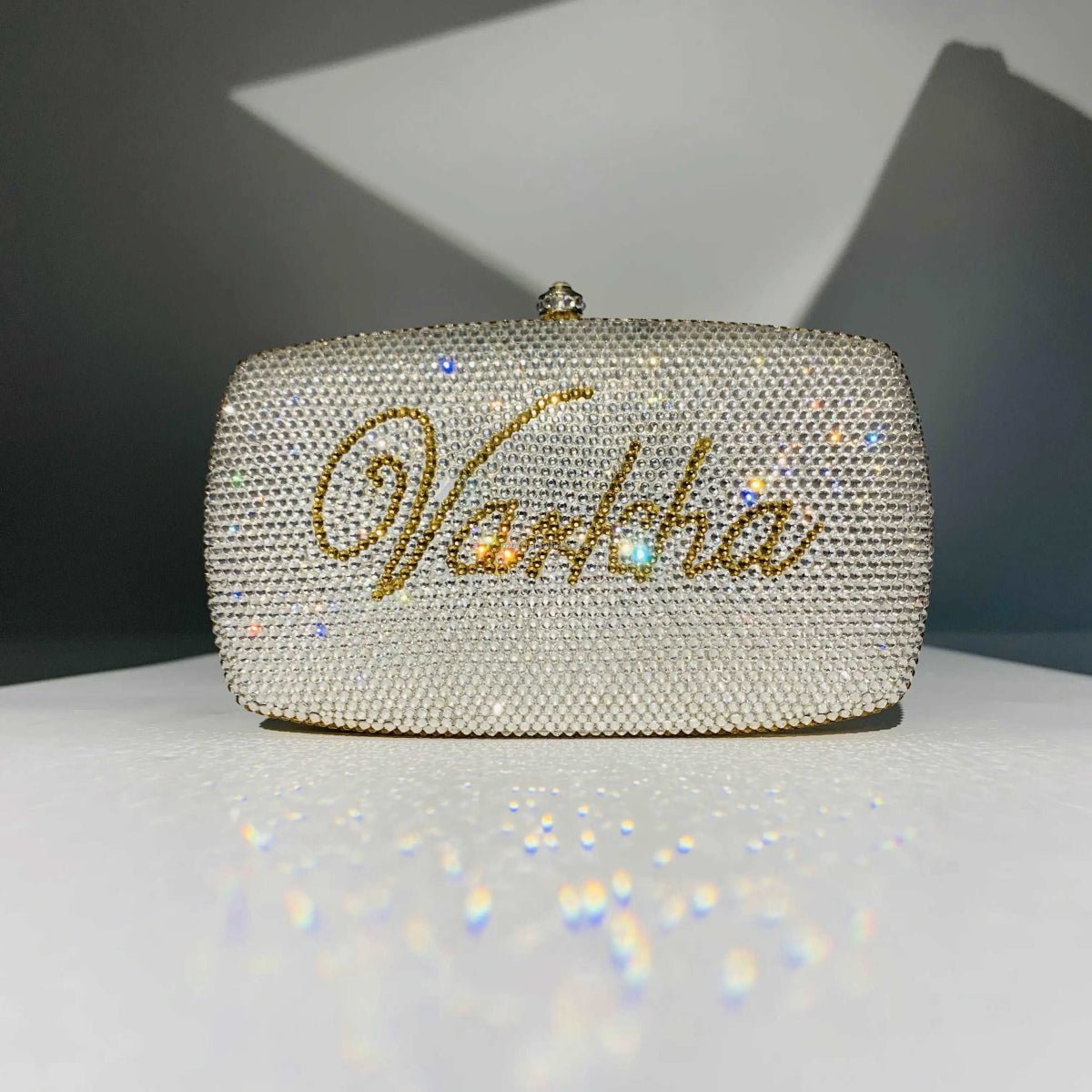 Customized Name Crystal Studded Clutch