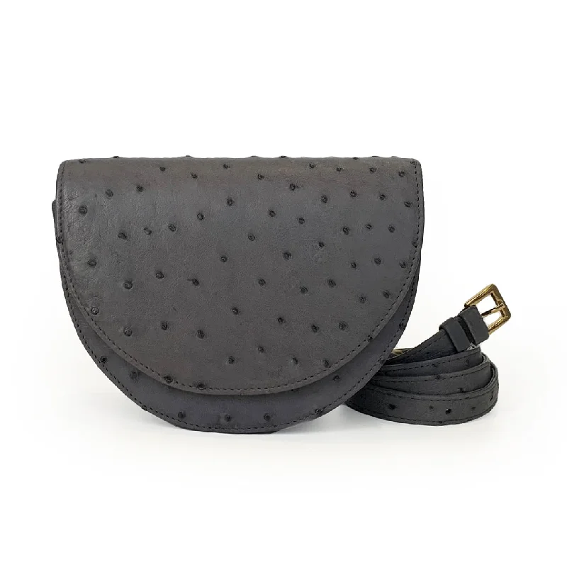 HAILEY Agate Grey Ostrich Belt Bag