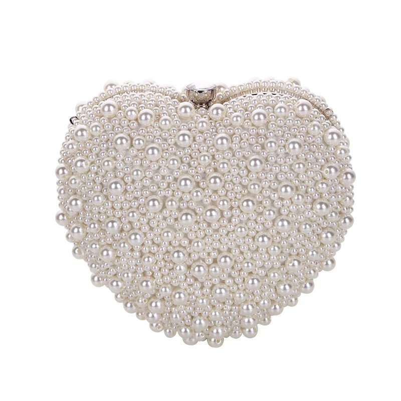 Ivory Pearl Heart Clutch