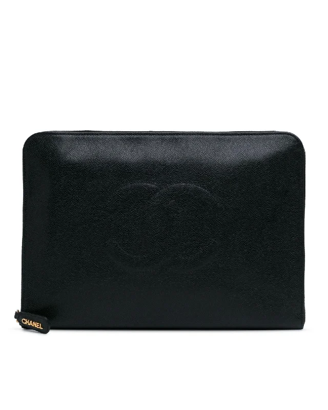 Bags With Limited-Time Deals Caviar Leather Zip-Around Portfolio Clutch Bag