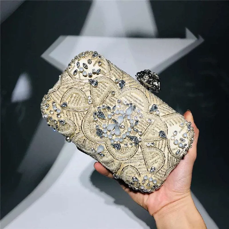 Tsa-Approved Bags For Hassle-Free Airport Security Pearl Beaded Crystal Clutch
