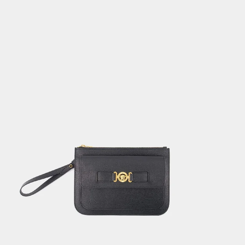 Small Medusa Biggie Clutch - Versace - Leather - Black