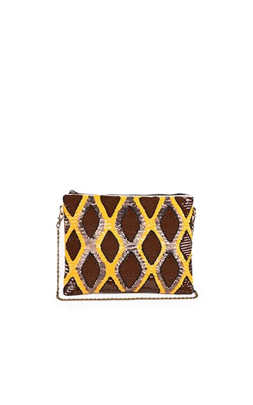 Snakeskin Embellished Clutch