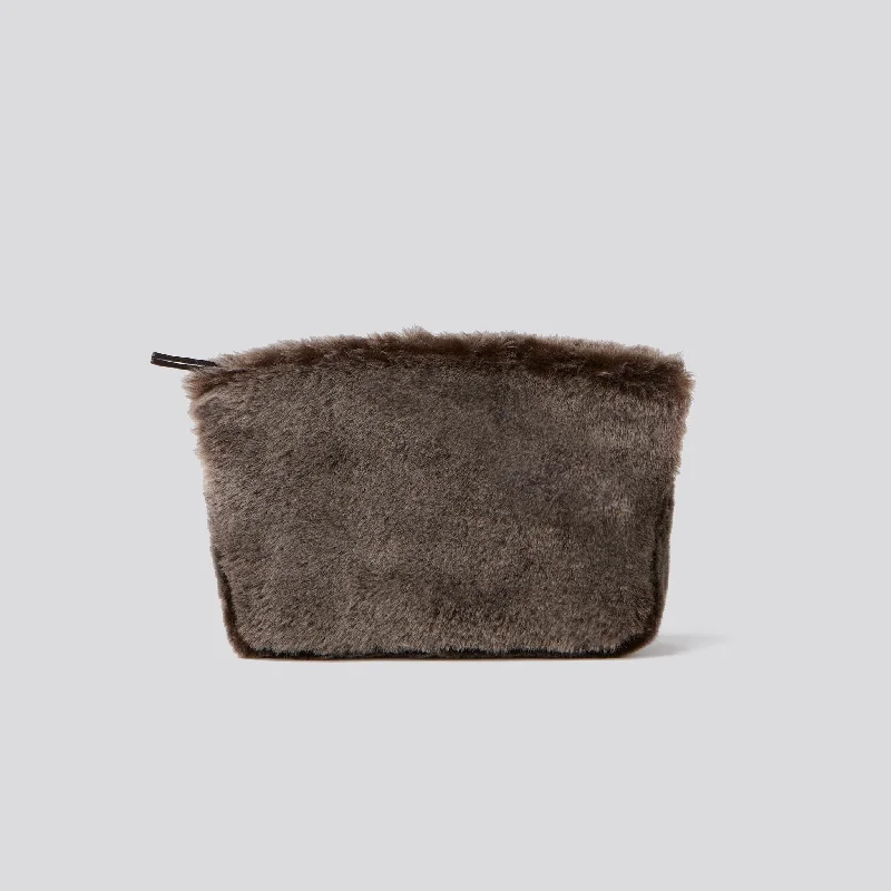 TAYLOR MINI CLUTCH BROWN SHEARLING