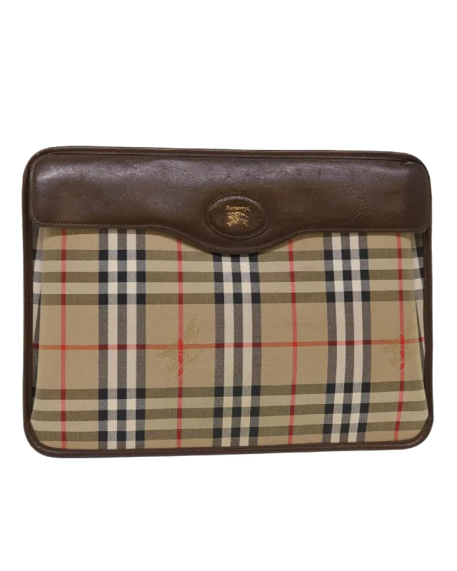 Canvas Clutch Bag with Nova Check Pattern