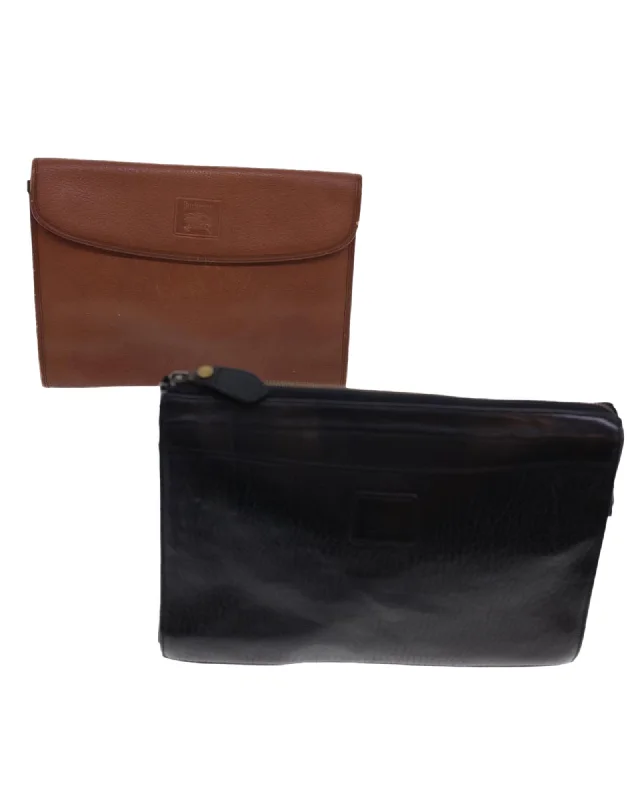 Burberrys Clutch Bag Leather 2Set