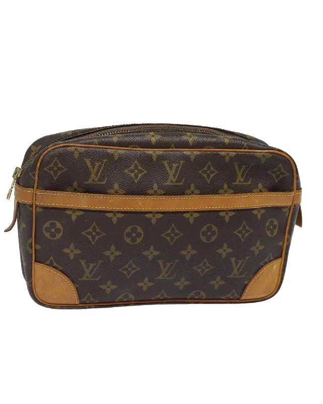 Monogram Canvas Clutch Bag with Interior Pockets