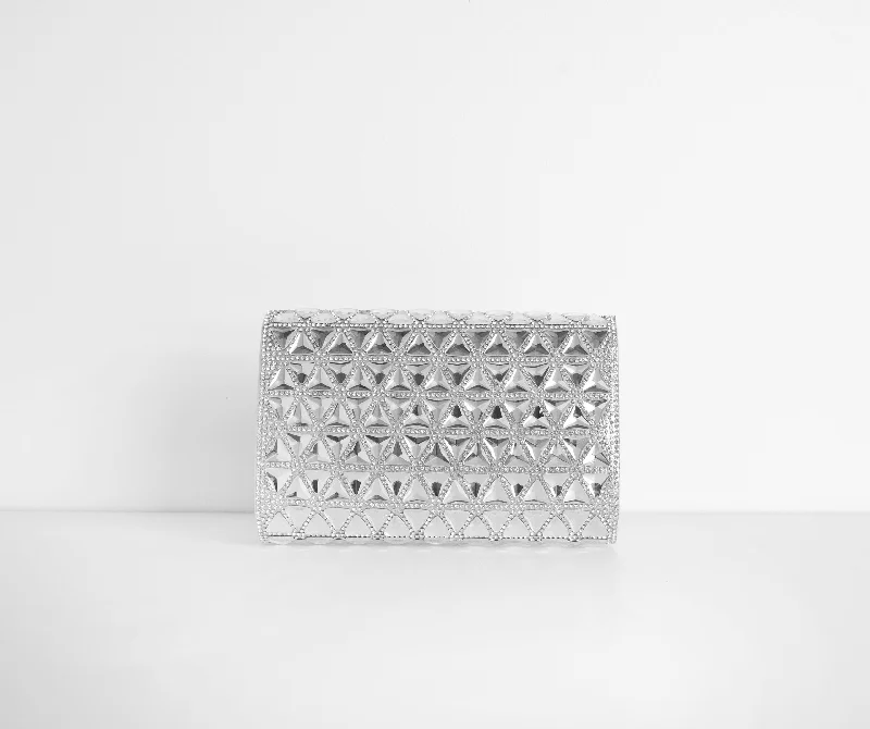 Triangle Rhinestone Clutch