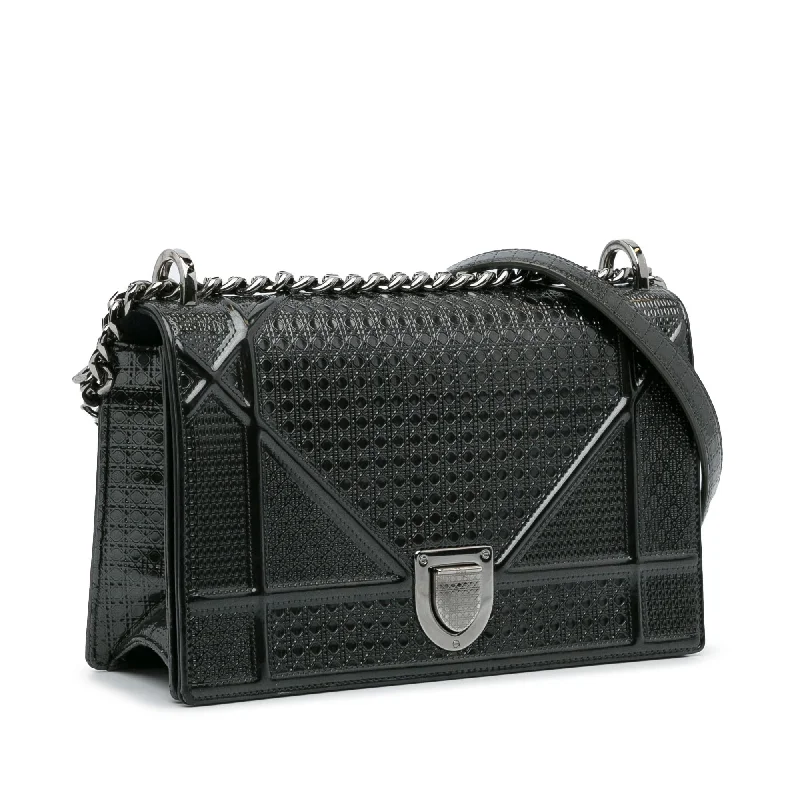 Senior Travelers Dior Microcannage Diorama Patent Leather Crossbody (SHG-HT2Mut)