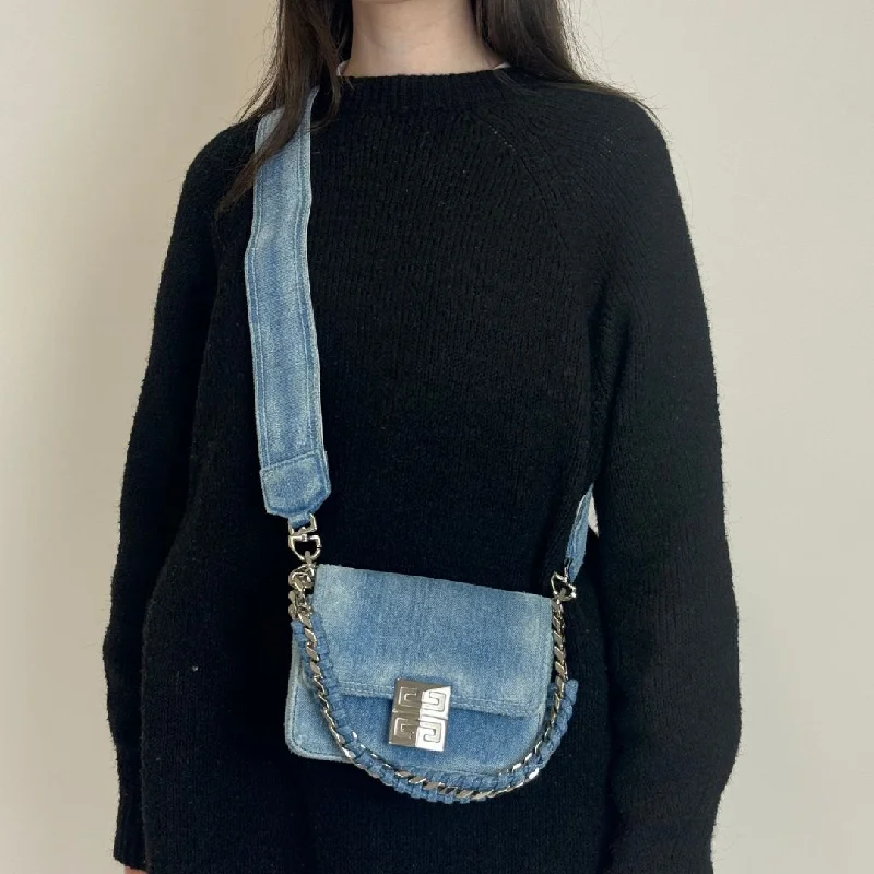 Bags With Limited-Time Deals Givenchy 4G Mini Denim Crossbody with Chain Strap