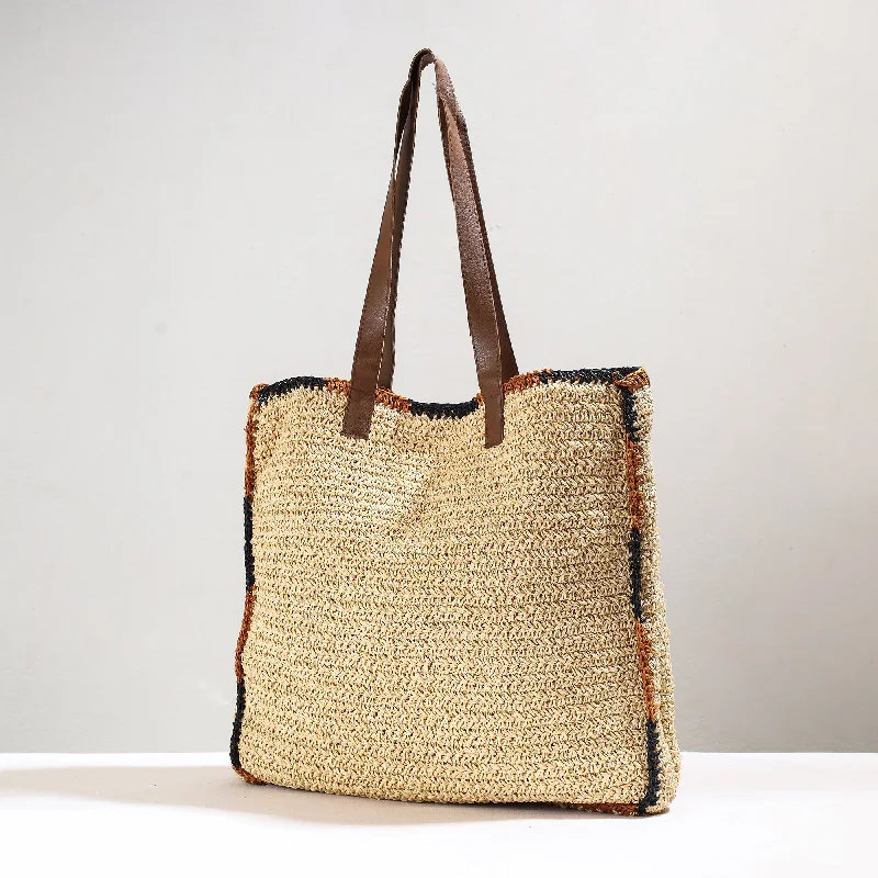 Beige - Handcrafted Multipurpose Raffia Shoulder Bag