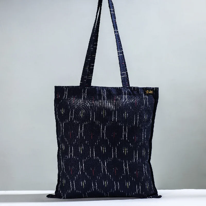 Blue - Handcrafted Pochampally Ikat Weave Cotton Jhola Bag