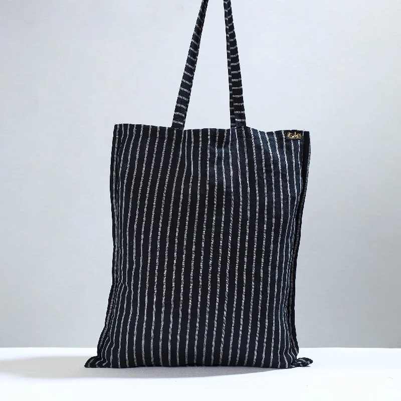 Black - Jhiri Pure Handloom Cotton Jhola Bag 01