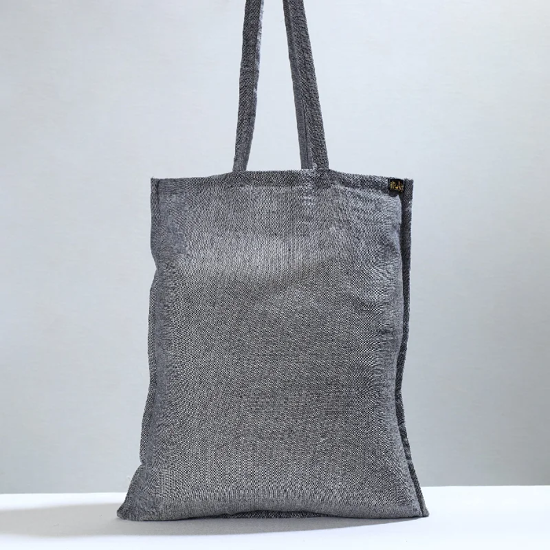 Grey - Jhiri Pure Handloom Cotton Jhola Bag 04