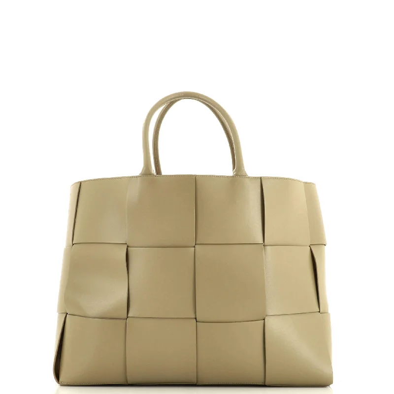 Vintage-Inspired Arco Tote Maxi Intrecciato Leather Large